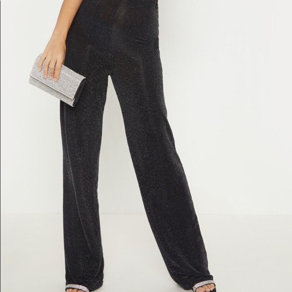 Glitter Wide Leg Pants petite
